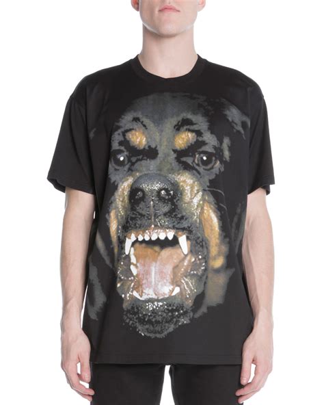 givenchy black dog shirt|Givenchy crew neck rottweiler.